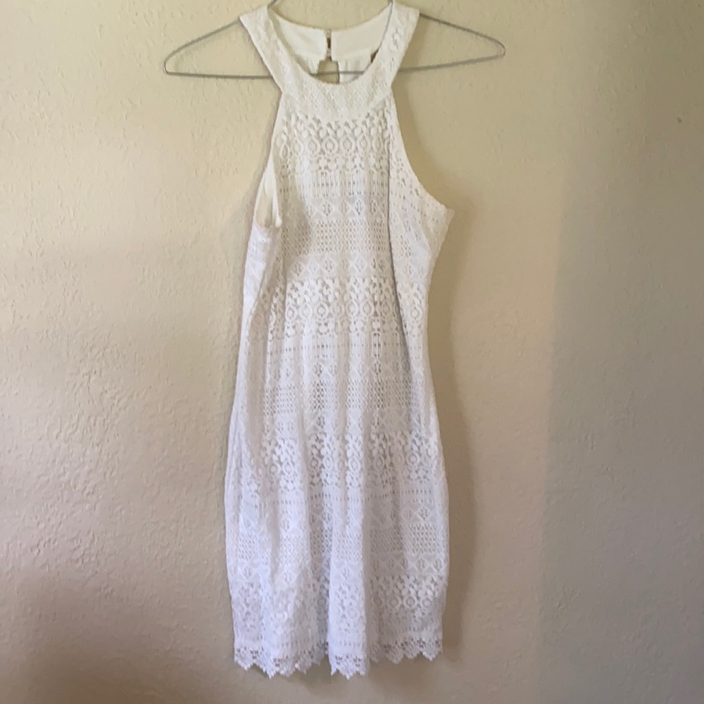White lace high neck dress SOLD